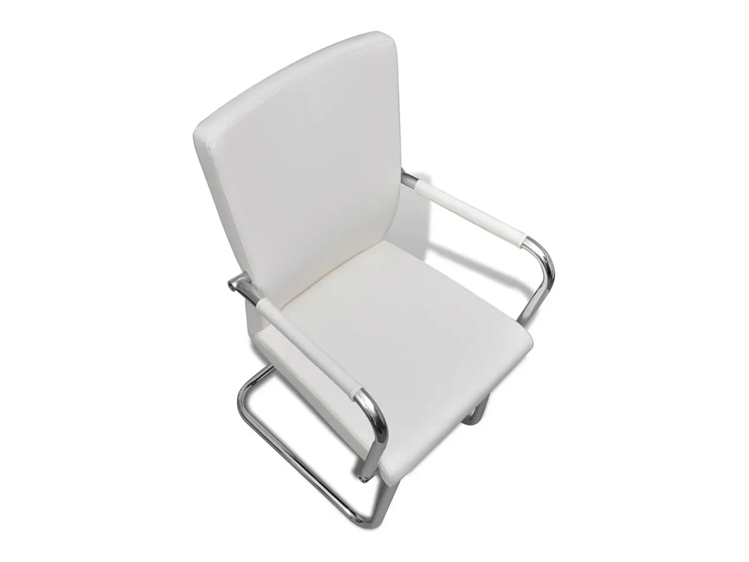 Sillas voladizas de comedor 4 unidades cuero sintético blanco