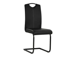 Sillas voladizas de comedor 6 unidades cuero sintético negro