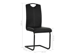 Sillas voladizas de comedor 6 unidades cuero sintético negro