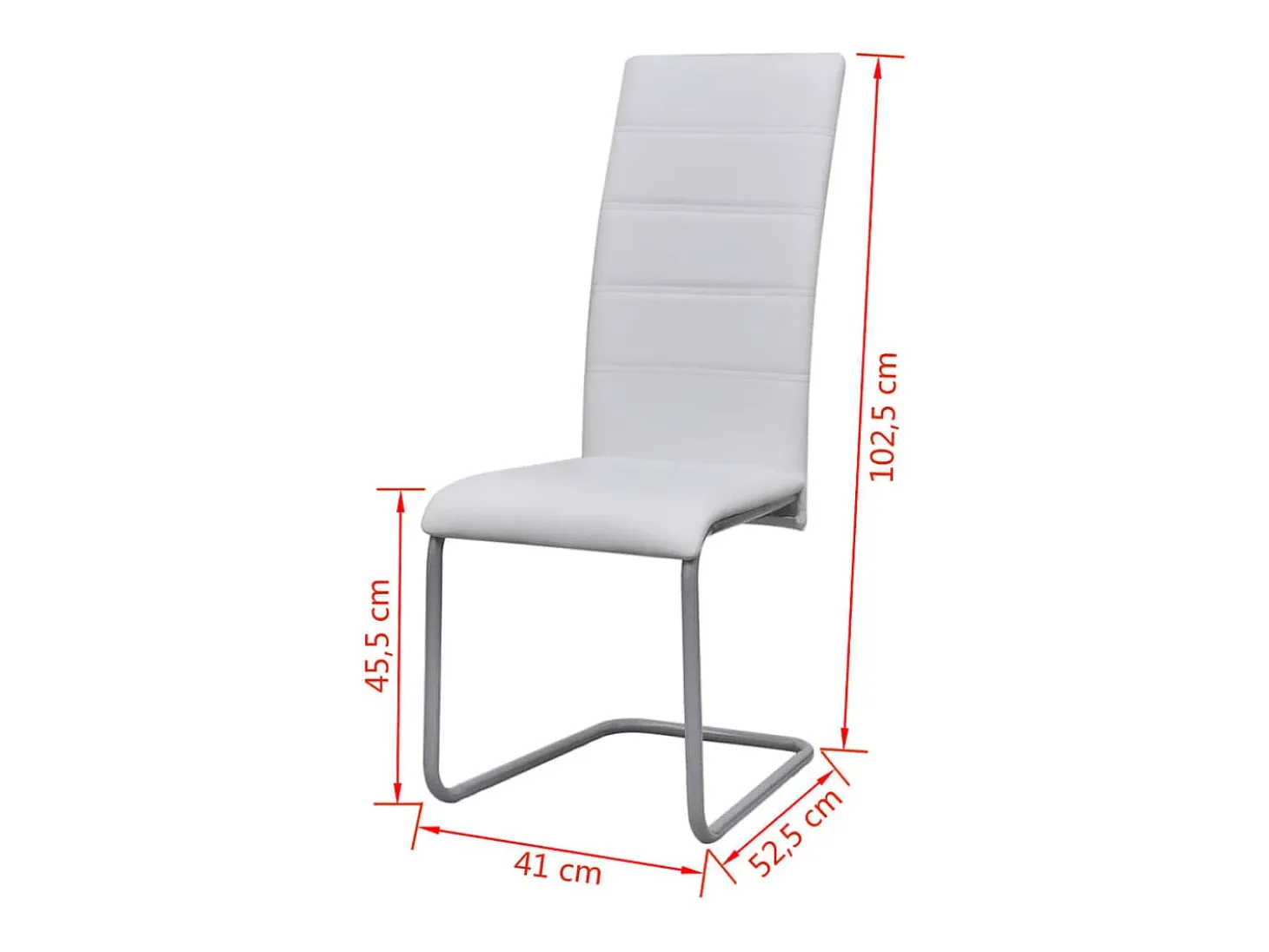 Sillas voladizas de comedor 4 unidades cuero sintético blanco