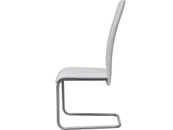 Sillas voladizas de comedor 4 unidades cuero sintético blanco