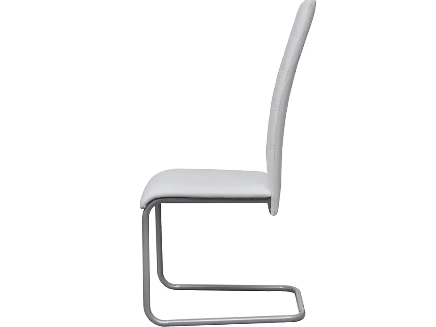 Sillas voladizas de comedor 4 unidades cuero sintético blanco