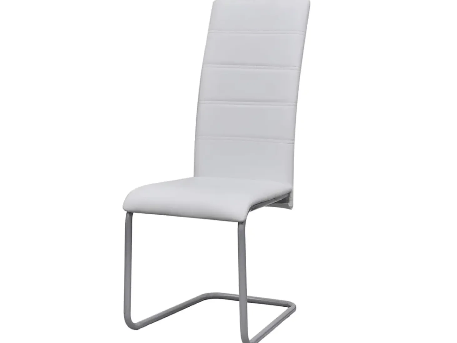 Sillas voladizas de comedor 4 unidades cuero sintético blanco