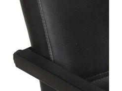 Sillas voladizas de comedor 6 unidades cuero auténtico negro