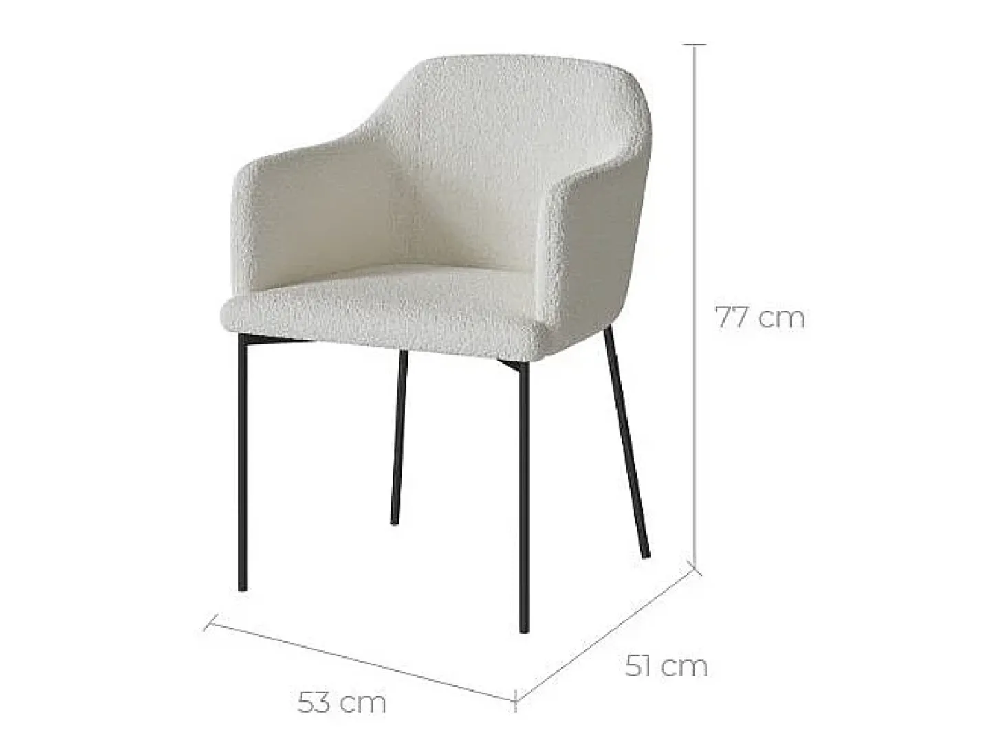 Sillón blanco en tejido bouclette efecto lana - Glam