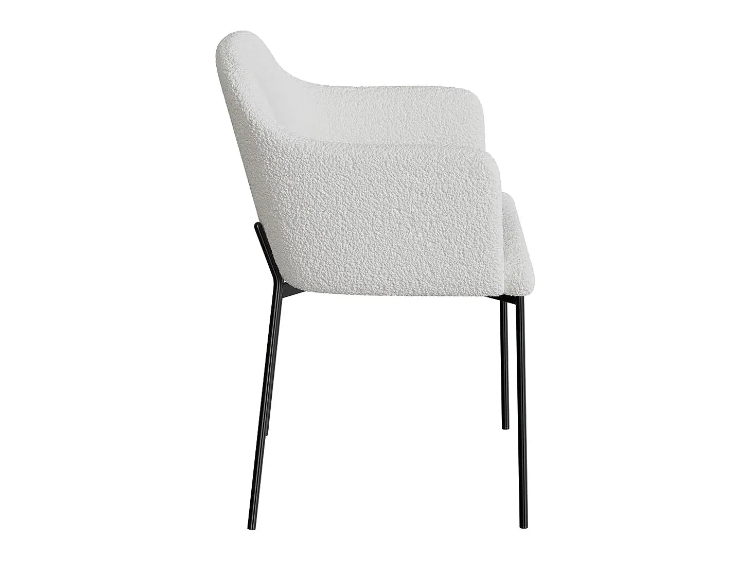 Sillón blanco en tejido bouclette efecto lana - Glam