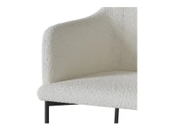 Sillón blanco en tejido bouclette efecto lana - Glam