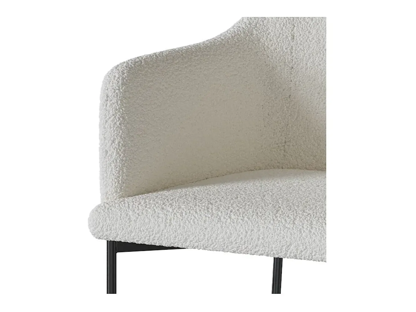 Sillón blanco en tejido bouclette efecto lana - Glam