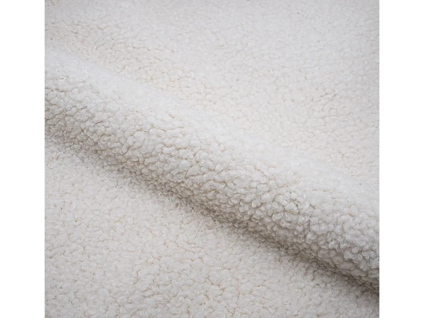 Sillón blanco en tejido bouclette efecto lana - Glam