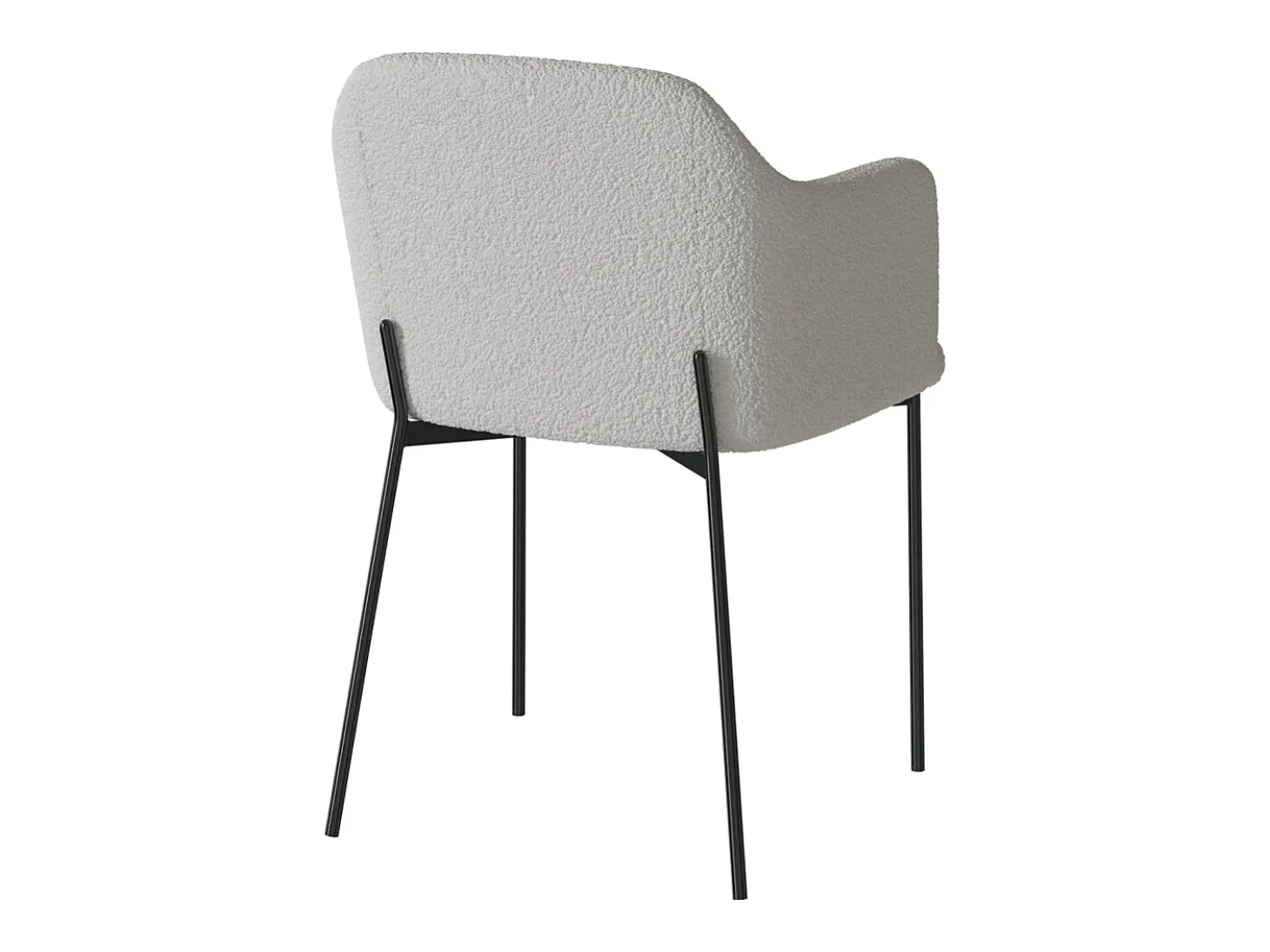 Sillón blanco en tejido bouclette efecto lana - Glam
