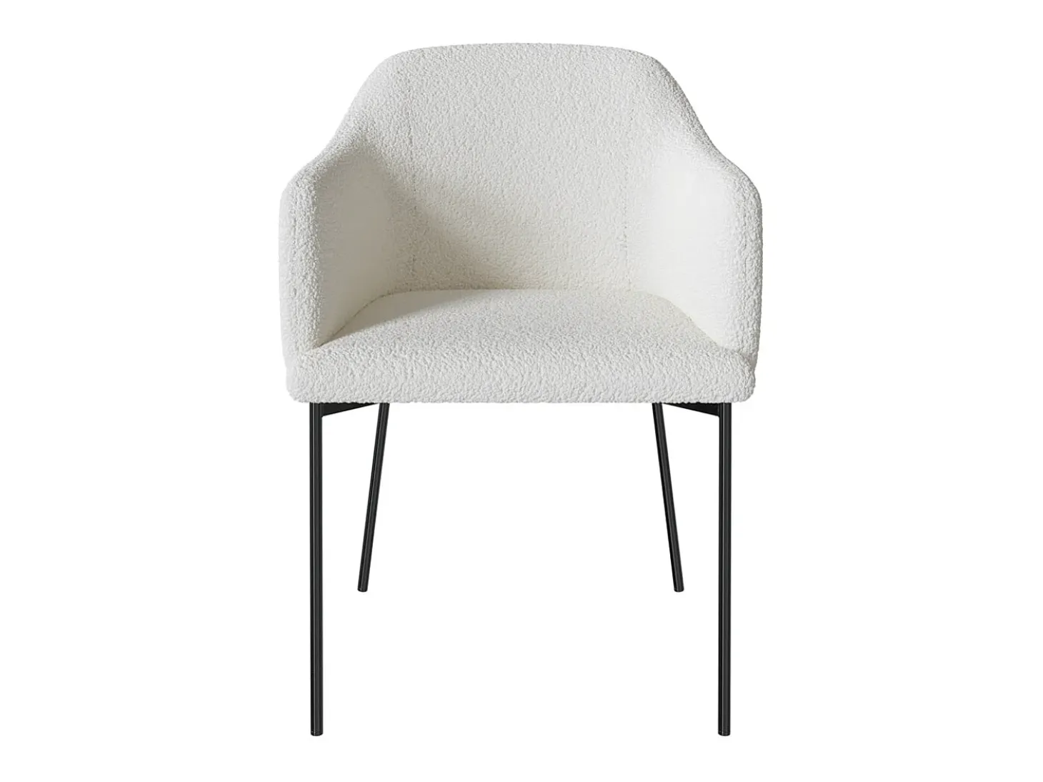 Sillón blanco en tejido bouclette efecto lana - Glam