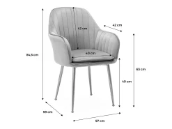 Sillón borreguito con patas de metal, set de 2 borreguito blanco