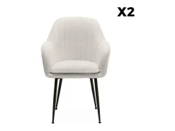 Sillón borreguito con patas de metal, set de 2 borreguito blanco