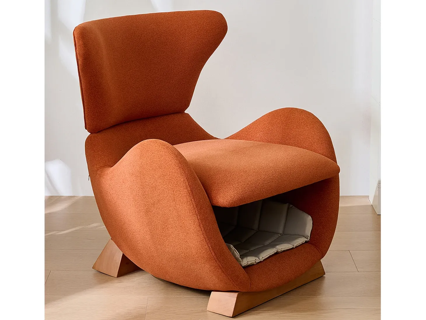 Sillón con forma de tiburón ballena - apto para mascotas - tejido resistente a arañazos - rojo