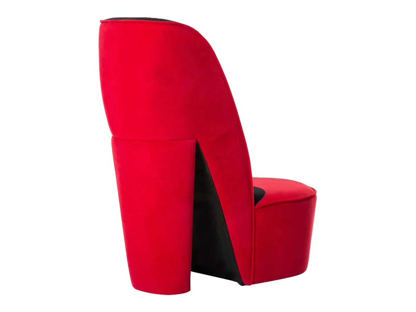 Sillón con forma de zapato de tacón terciopelo rojo ES79303