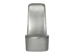 Sillón con forma de zapato de tacón cuero sintético plateado ES32626
