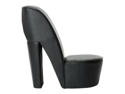 Sillón con forma de zapato de tacón cuero sintético negro ES54002