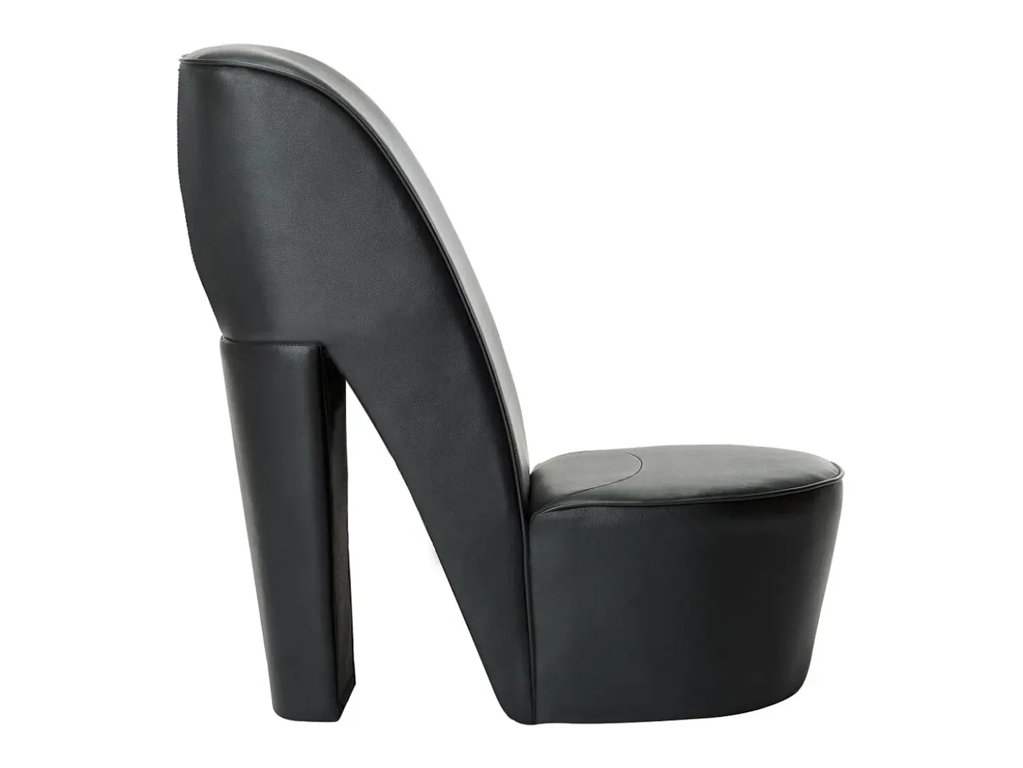 Sillón con forma de zapato de tacón cuero sintético negro ES54002