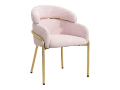 Sillón de maquillaje de terciopelo - 56,9 x 54,5 x 78 cm - para salón y dormitorio - 4 patas metálicas - rosa