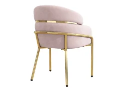 Sillón de maquillaje de terciopelo - 56,9 x 54,5 x 78 cm - para salón y dormitorio - 4 patas metálicas - rosa