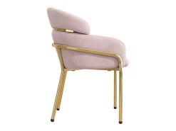 Sillón de maquillaje de terciopelo - 56,9 x 54,5 x 78 cm - para salón y dormitorio - 4 patas metálicas - rosa
