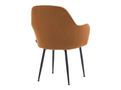 Sillón de pana con patas de metal negro mate, set de 2 camel