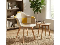 Sillón de patchwork de diseño nórdico, salón, cocina, estudio Herion - Patchwork 3