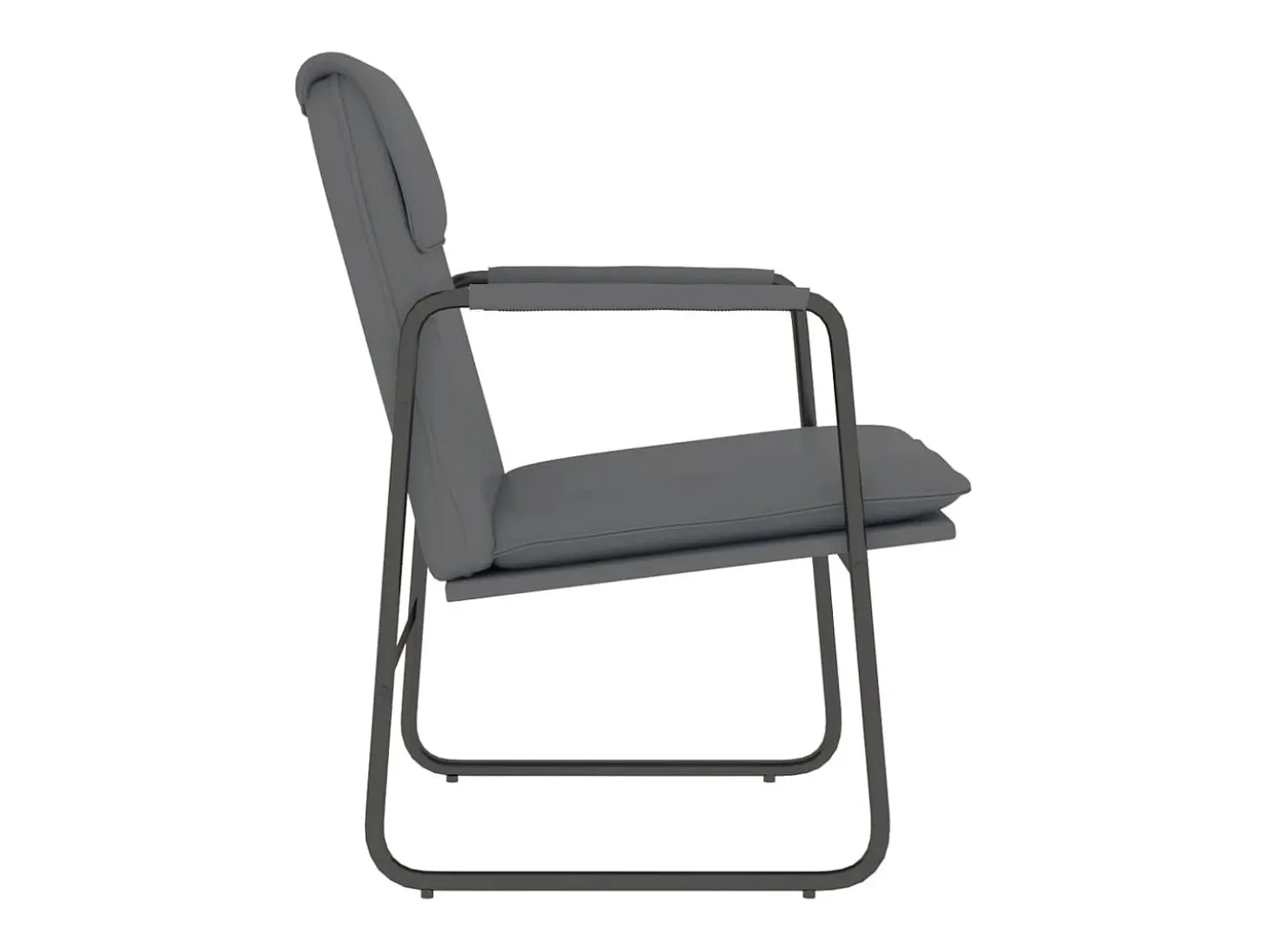 Sillón de relax cuero sintético gris 55x64x80 cm ES62092