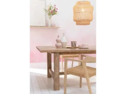 Sillón de roble SUKA: elegancia natural y encanto artesanal-Color ribete verde crudo