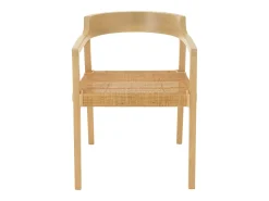 Sillón de roble SUKA: elegancia natural y encanto artesanal-Color ribete verde crudo