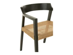 Sillón de roble SUKA: elegancia natural y encanto artesanal-Color Negro