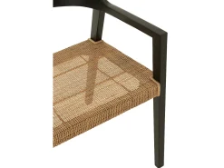 Sillón de roble SUKA: elegancia natural y encanto artesanal-Color Negro