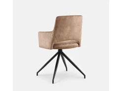 Sillón de tela efecto terciopelo con patas de metal Lysandra - Bronze