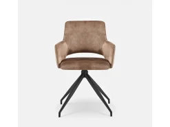 Sillón de tela efecto terciopelo con patas de metal Lysandra - Bronze