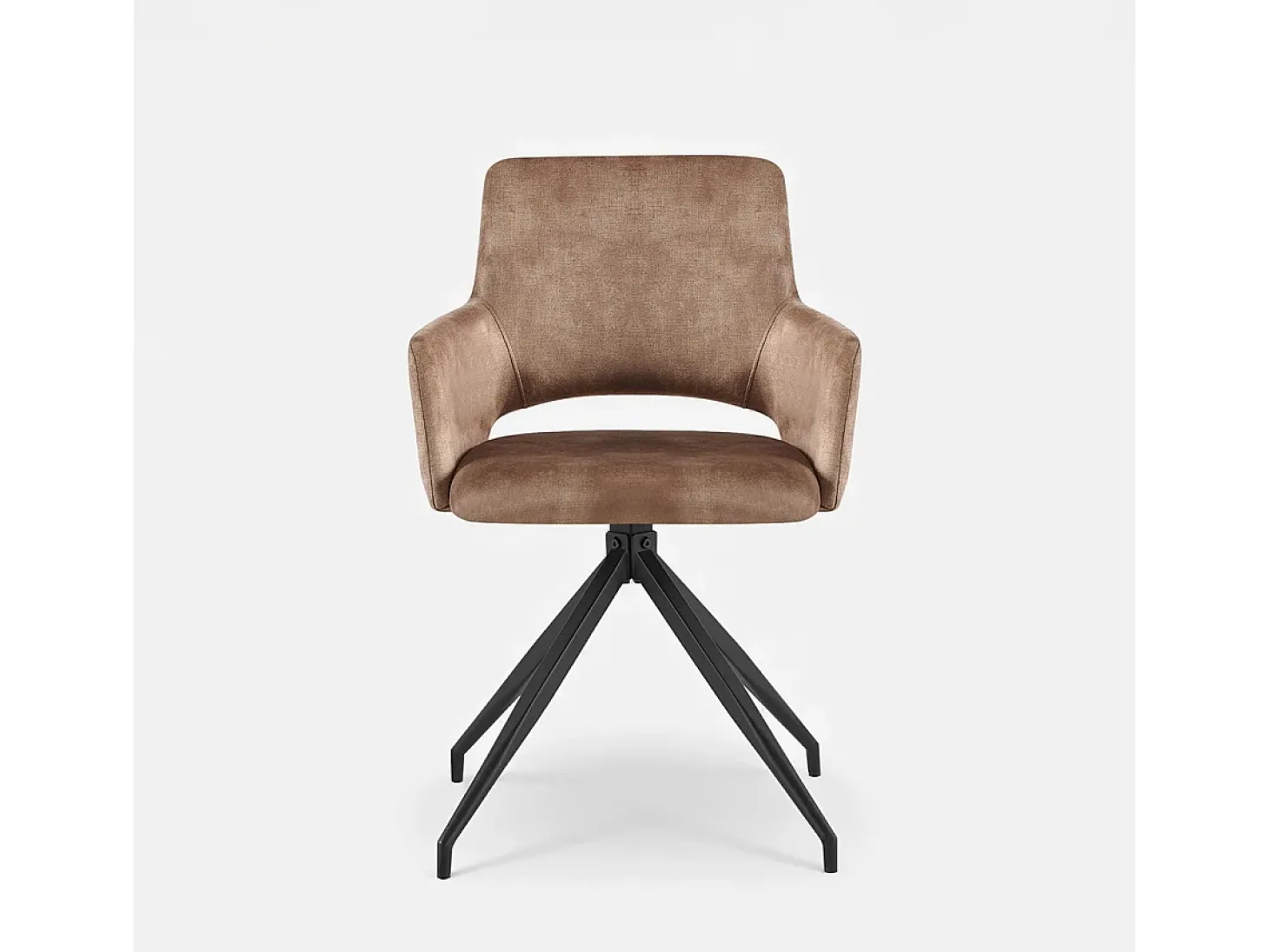 Sillón de tela efecto terciopelo con patas de metal Lysandra - Bronze