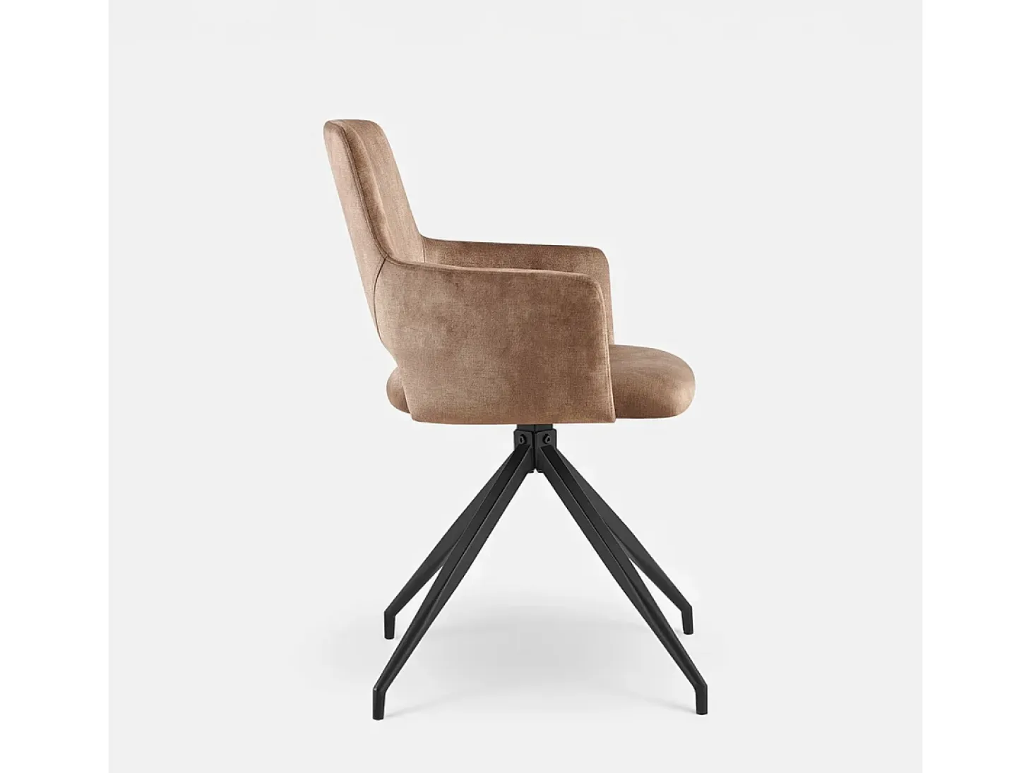 Sillón de tela efecto terciopelo con patas de metal Lysandra - Bronze