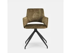 Sillón de tela efecto terciopelo con patas de metal Lysandra - Verde oscuro