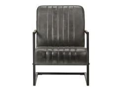 Sillón en voladizo cuero auténtico gris envejecido ES50309