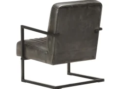 Sillón en voladizo cuero auténtico gris envejecido ES50309