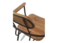 Sillón estructura metal asiento y respaldo de madera