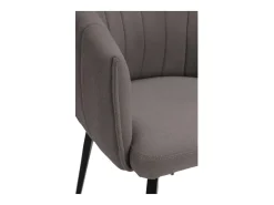 Sillón giratorio modelo Plumeti tapizado textil gris oscuro, 81cm(alto) 60cm(ancho) 61cm(