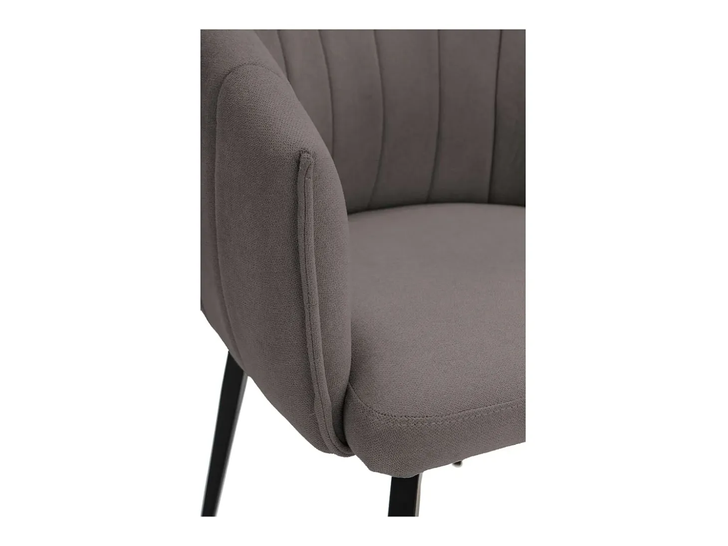 Sillón giratorio modelo Plumeti tapizado textil gris oscuro, 81cm(alto) 60cm(ancho) 61cm(