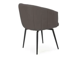 Sillón giratorio modelo Plumeti tapizado textil gris oscuro, 81cm(alto) 60cm(ancho) 61cm(