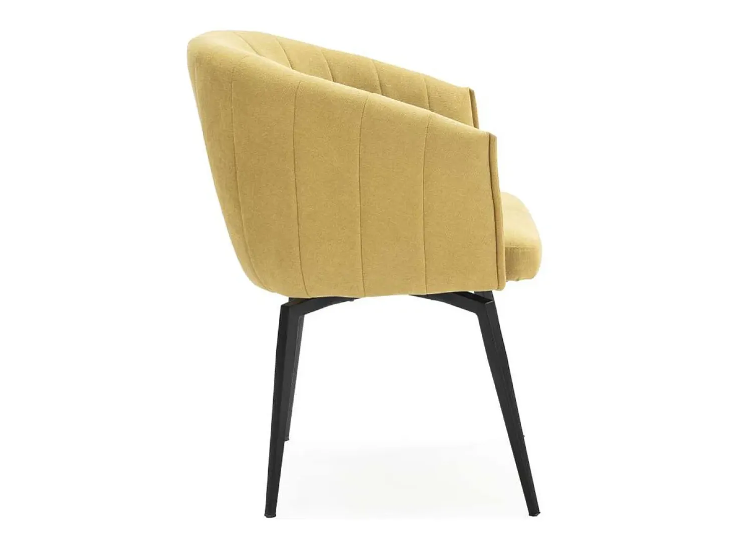 Sillón giratorio modelo Plumeti tapizado textil mostaza, 81cm(alto) 60cm(ancho) 61cm(larg