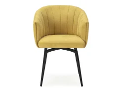 Sillón giratorio modelo Plumeti tapizado textil mostaza, 81cm(alto) 60cm(ancho) 61cm(larg