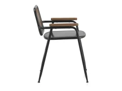 Sillón respaldo en bronce estructura metal negra