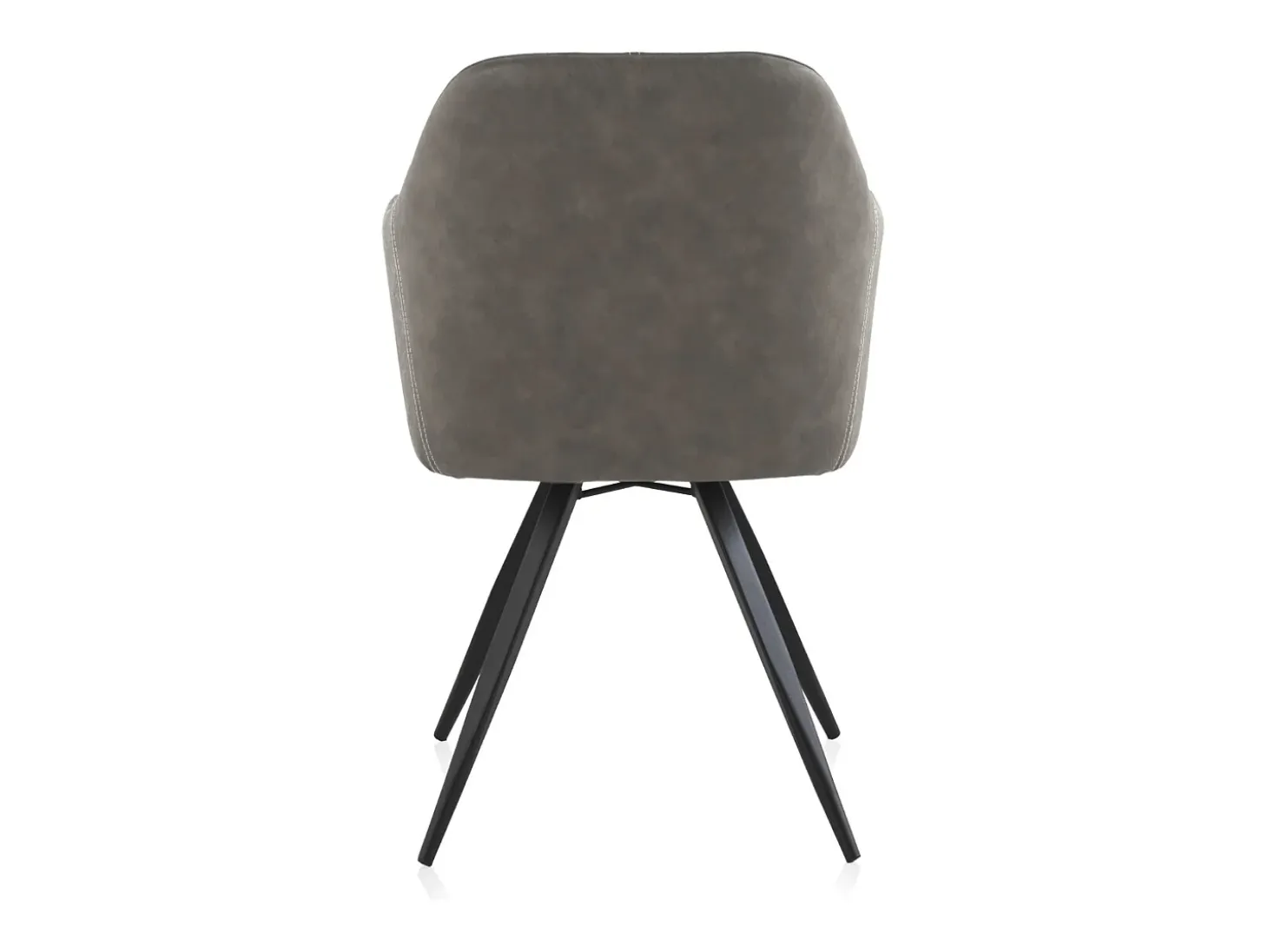 Sillón tapizado color topo patas metálicas negras