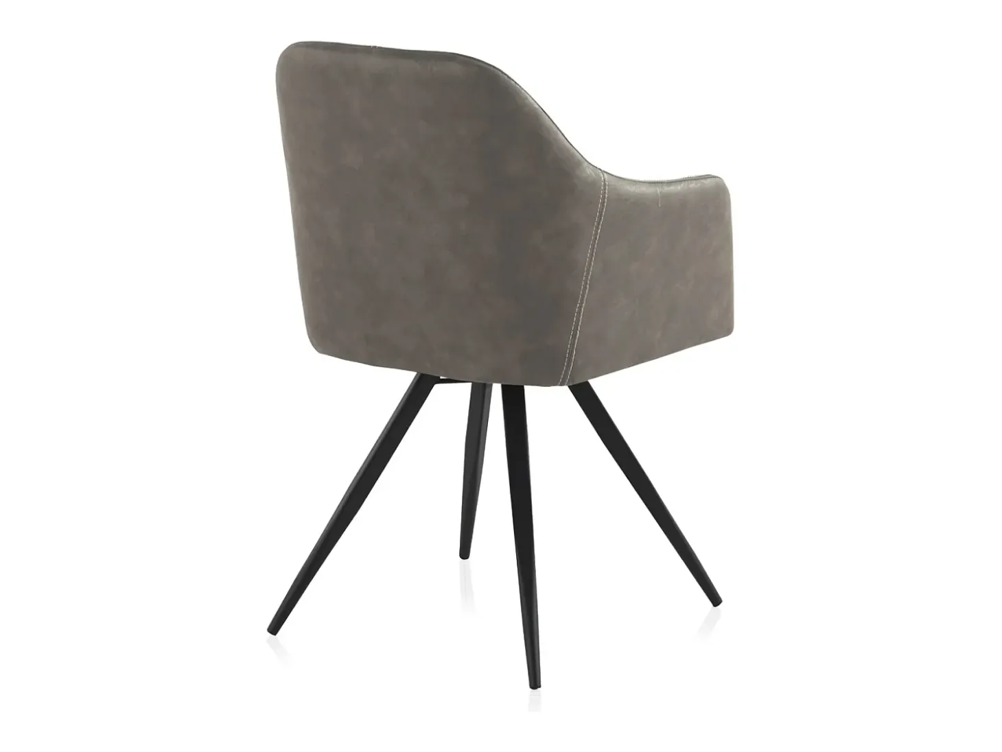 Sillón tapizado color topo patas metálicas negras
