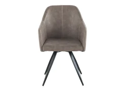 Sillón tapizado color topo patas metálicas negras