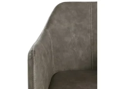 Sillón tapizado color topo patas metálicas negras
